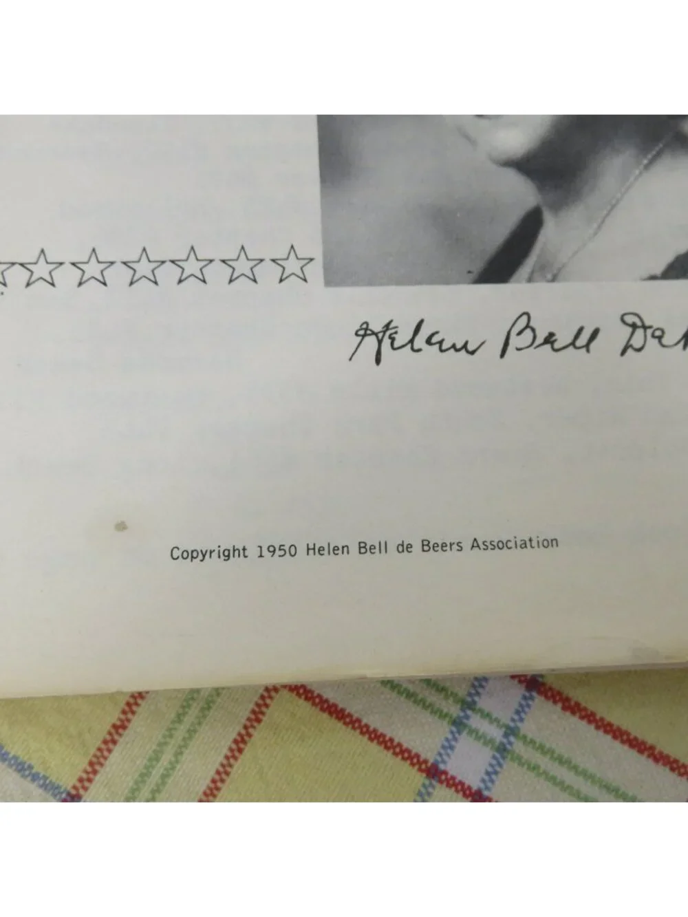 Food From the Stars Helen Bell de Beers Assoc Eastern Star Cook Book 1951